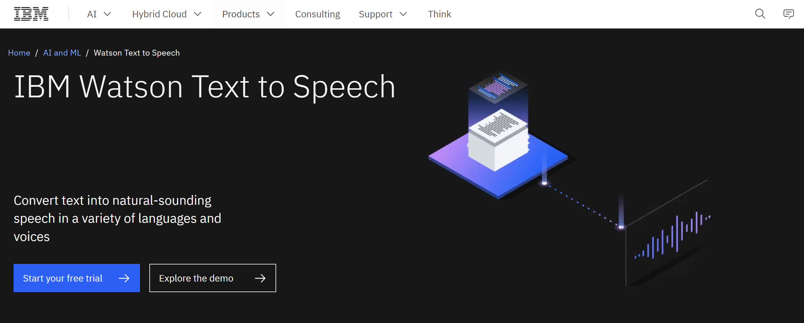 IBM Watson文字转语音Text to Speech TTS